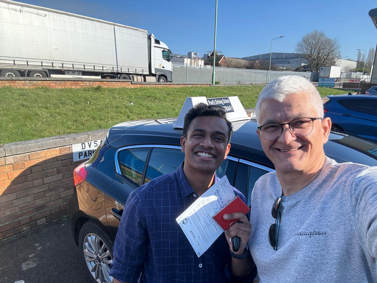Paul's Driving School - student 1 pased